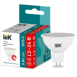 Лампа светодиодная MR16 софит 8Вт 12-24В 4000К GU5,3 IEK