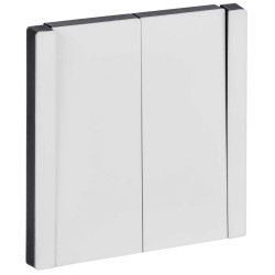 FORTE&PIANO Выключатель 2-клавишный проходной 10А FP207M металл белый IEK