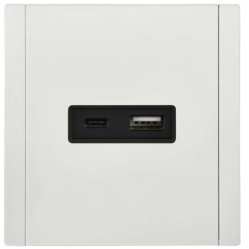 FORTE&PIANO Розетка USB A+C 18Вт FP251M металл белый IEK