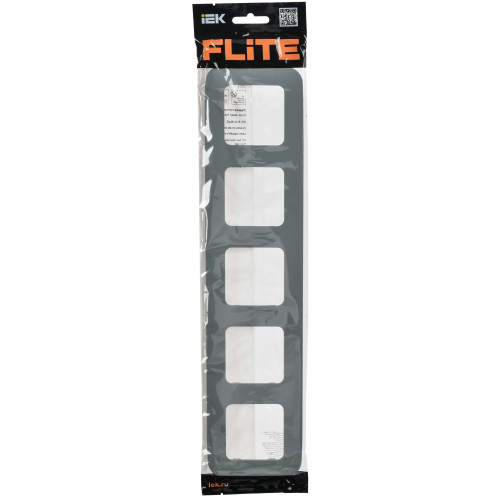 FLITE Рамка 5-местная РУ-5-А-ФлС серый IEK FLITE Рамка 5-местная РУ-5-А-ФлС серый IEK