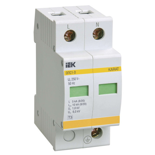KARAT Ограничитель импульсного перенапряжения ОПС1-D 2P In=5кА Un=230В Im=10кА IEK