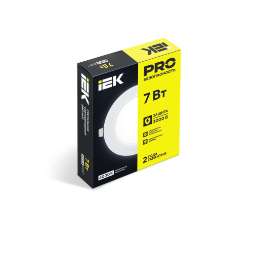 Светильник ДВО 1602 белый круг LED 7Вт 4000К IP20 IEK