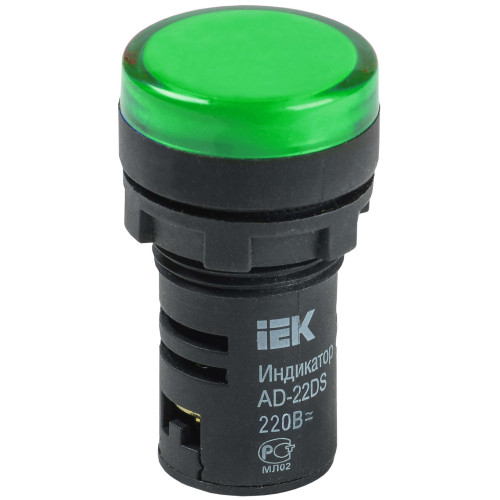 Лампа AD22DS(LED)матрица d=22мм зеленый 110В AC/DC IEK