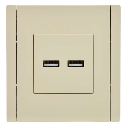 FORTE&PIANO Розетка USB A+A 3,1А FP449 ваниль IEK