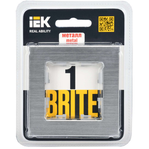 BRITE Рамка 1 -местная РУ-1-1-БрА металл алюминий IEK