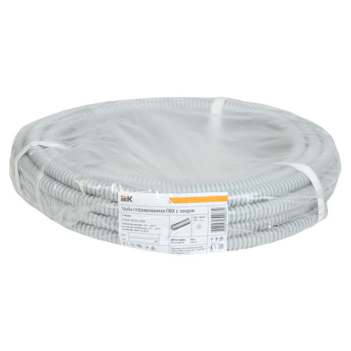 ELASTA Труба гофрированная ПВХ d=16мм с зондом (10м) (СТ) IEK