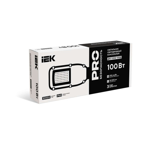 Светильник светодиодный консольный ДКУ 1002-100Д 5000К IP65 серый IEK Светильник светодиодный консольный ДКУ 1002-100Д 5000К IP65 серый IEK