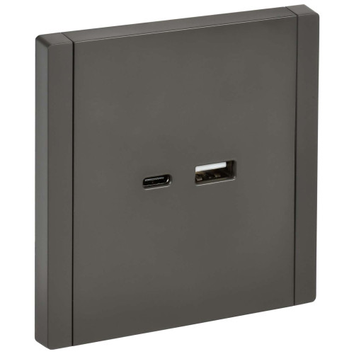 FORTE&PIANO Розетка USB A+C 18Вт FP351 серый IEK FORTE&PIANO Розетка USB A+C 18Вт FP351 серый IEK