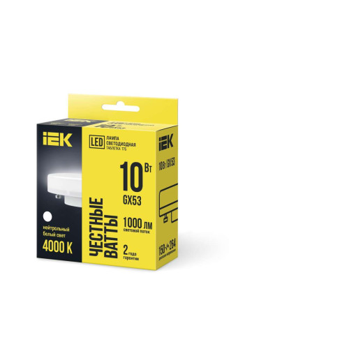 Лампа светодиодная T75 таблетка 10Вт 230В 4000К GX53 IEK