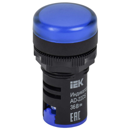 Лампа AD22DS(LED)матрица d=22мм синий 36В AC/DC IEK