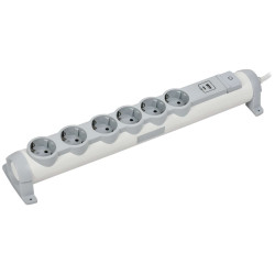 COMFORT Удлинитель У06K 6 мест 2P+PE 3м 3х1,5мм2 16А USB A+C 20Вт белый IEK
