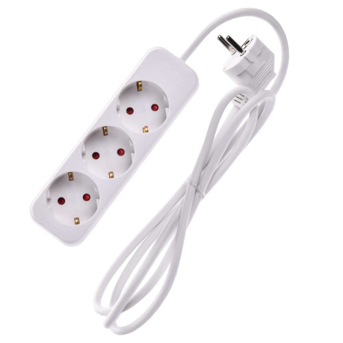 UMA Удлинитель У03К 3 места 2P+PE 1,5м 3х1мм2 10А белый IEK
