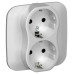 FLITE Розетка 2-местная с заземлением без защитных шторок безвинтовое крепление 16А РС12-1-А-ФлА алюминий IEK