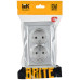 BRITE Розетка 2-местная с заземлением без защитных шторок 16А в сборе РС12-3-БрА алюминий IEK