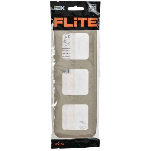 FLITE Рамка 3-местная РУ-3-А-ФлШ шампань IEK