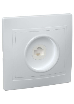 KVARTA Розетка 1-местная телефонная RJ11 РТ10-КБ белый IEK