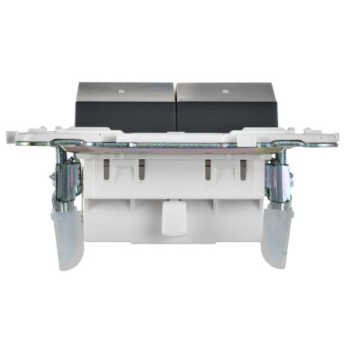 SKANDY Выключатель 2-клавишный с индикацией 10А SK-V09T титан IEK