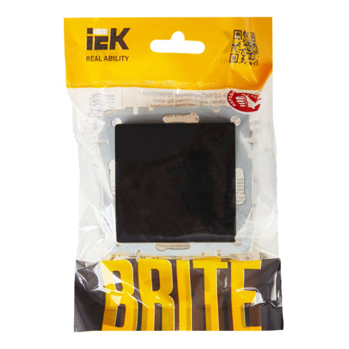 BRITE Выключатель 1-клавишный проходной 10А ВС10-1-6-БрЧ черный IEK