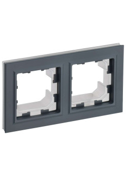 BRITE Рамка 2-местная IP44 РУ-2-БрГ-44 графит IEK