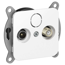 FLITE Розетка 2-местная TV+SAT экранированная оконечная РТВс-2-1-1-ФлБ белый IEK