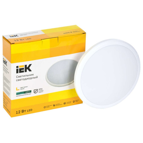 Светильник светодиодный ДПБ 3001 12Вт IP54 4000K круг белый IEK