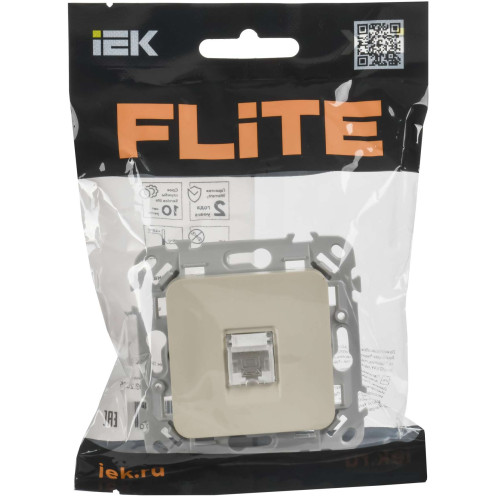 FLITE Розетка компьютерная RJ45 категория 5Е UTP РК5е-1-0-ФлСл сливочный IEK FLITE Розетка компьютерная RJ45 категория 5Е UTP РК5е-1-0-ФлСл сливочный IEK
