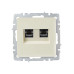 BRITE Розетка компьютерная двойная RJ45 кат.5E РК10-2-БрКр бежевый IEK