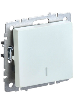 BRITE Выключатель 1-клавишный с индикацией 10А ВС10-1-1-БрЖ жемчуг IEK