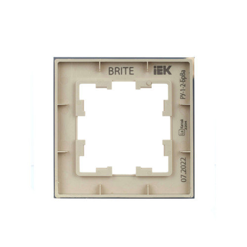 BRITE Рамка 1 -местная РУ-1-2-БрВа стекло ванильный IEK