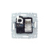 BRITE Розетка двойная RJ11+RJ45 кат.5E РК/Т12-БрА алюминий IEK