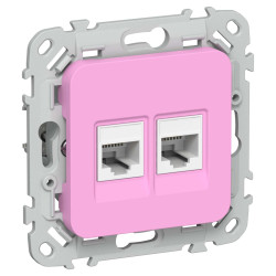 FLITE Розетка 2-местная компьютерная RJ45 категория 6 UTP РК6-2-0-ФлПр пурпурный IEK