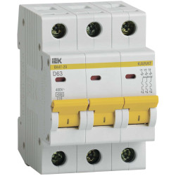 KARAT Автоматический выключатель ВА47-29 3P D 63А 4,5кА IEK
