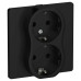 FLITE Розетка 2-местная с заземлением без защитных шторок безвинтовое крепление 16А РС12-1-К-ФлЧ черный IEK FLITE Розетка 2-местная с заземлением без защитных шторок безвинтовое крепление 16А РС12-1-К-ФлЧ черный IEK