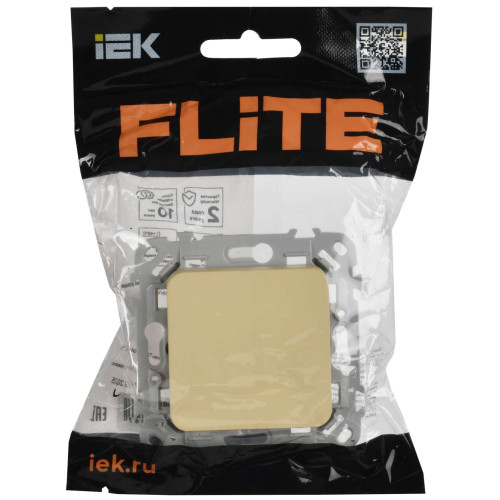 FLITE Выключатель 1-клавишный проходной 10А ВС61-1-0-ФлН навахо IEK