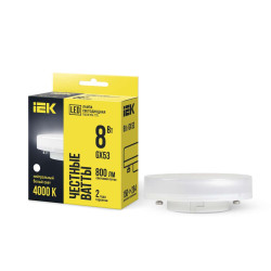 Лампа светодиодная T75 таблетка 8Вт 230В 4000К GX53 IEK