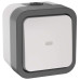 TORS Переключатель одноклавишный с индикацией 10А IP55 TS202 серо-белый IEK