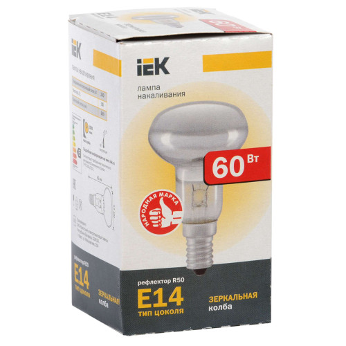 Лампа накаливания R50 рефлектор 60Вт E14 IEK