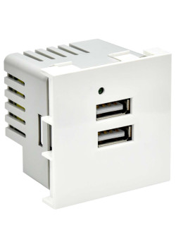 PRIMER РКЮ-23-40-П Розетка USB A+A 5В 4,2А (2 модуля) белая IEK