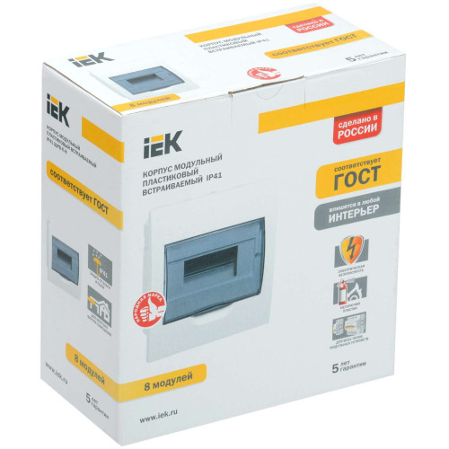 KREPTA 3 Корпус пластиковый ЩРВ-П-8 IP41 белый IEK