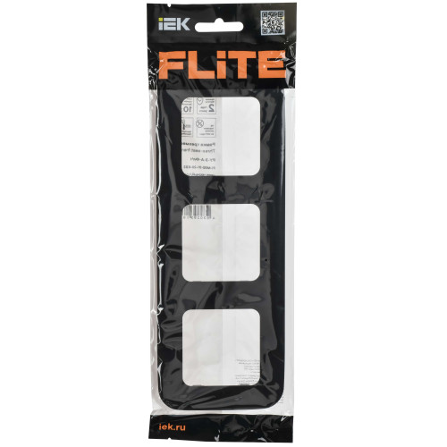 FLITE Рамка 3-местная РУ-3-А-ФлЧ черный IEK