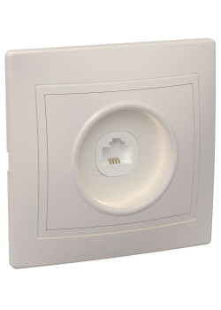 KVARTA Розетка 1-местная телефонная RJ11 РТ10-ККм кремовый IEK