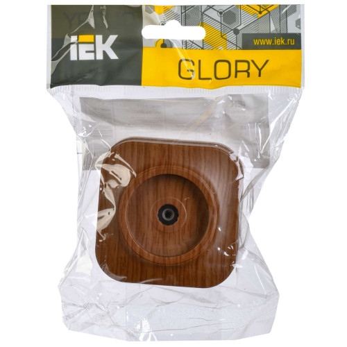 GLORY Розетка для открытой установки TV РТВ20-ХД дуб IEK