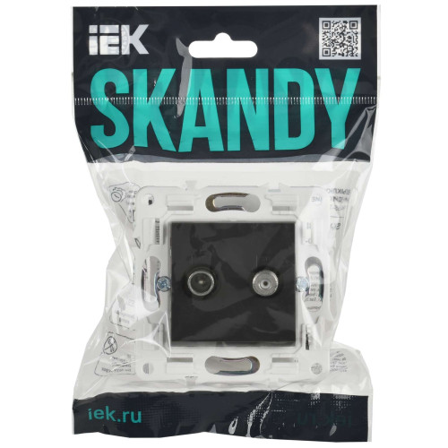 SKANDY Розетка двойная TV+SAT SK-A13T титан IEK