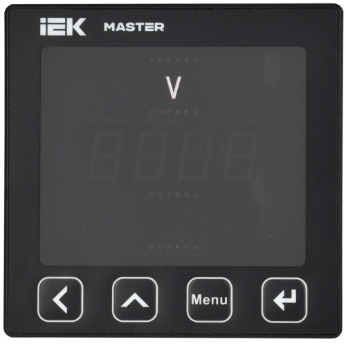 Вольтметр цифровой щитовой однофазный RS-485 96х96 LED MASTER IEK Вольтметр цифровой щитовой однофазный RS-485 96х96 LED MASTER IEK
