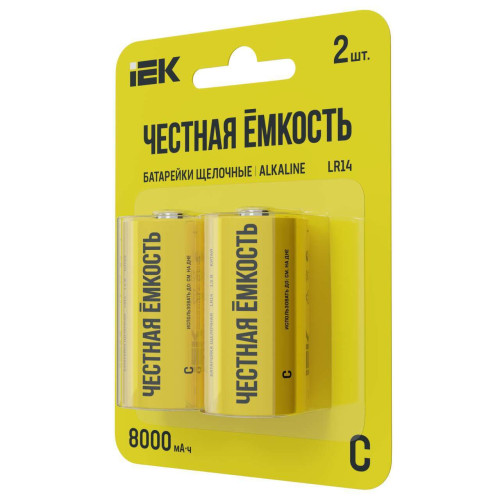 Батарейка щелочная Alkaline LR14/C (2шт/блистер) IEK