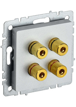 BRITE Аудиорозетка 4-местная РА10-БрА алюминий IEK