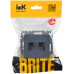 BRITE Розетка компьютерная двойная RJ45 кат.6 РК11-2-БрМ маренго IEK