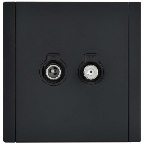 FORTE&PIANO Розетка двойная TV+SAT FP138M металл черный IEK
