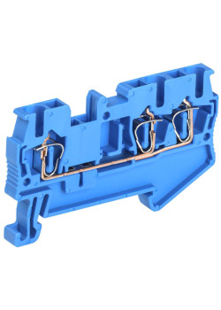 Клемма пружинная КПИ 3в-2,5 3 вывода 31А синяя IEK