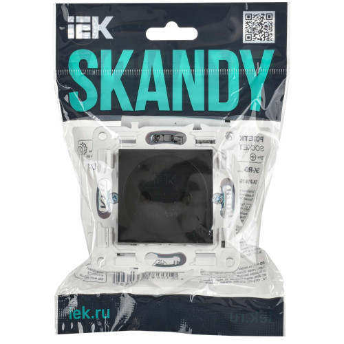 SKANDY Розетка без заземления без защитных шторок 10А SK-R02Bl черный IEK